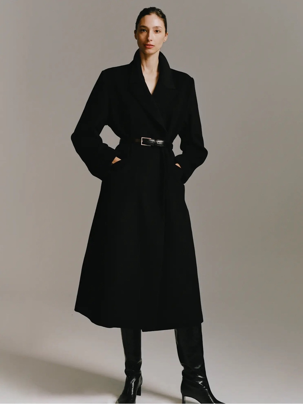 Quince Italian Wool Classic Single-Breasted Blazer Coat XS BLACK